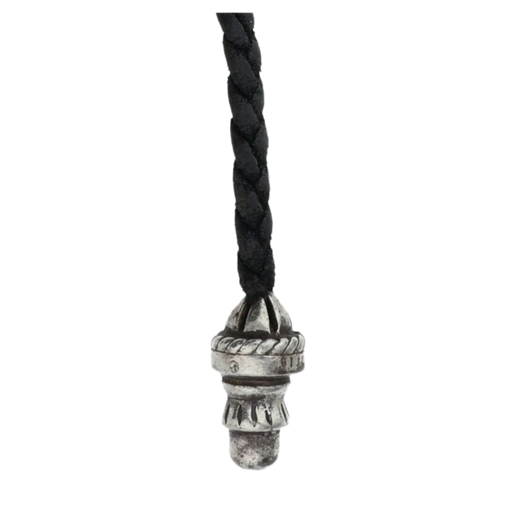 Chrome Hearts 'Small Cross' Woven Leather Necklace