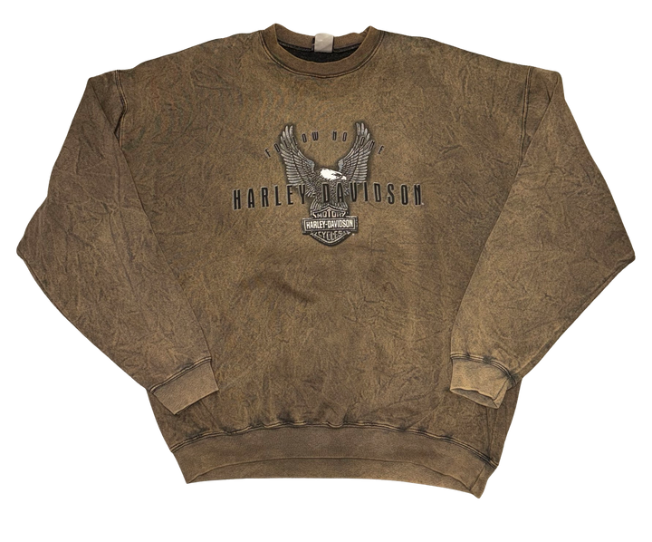 Harley Davidson 'Dillon Brothers' Brown Vintage Crewneck