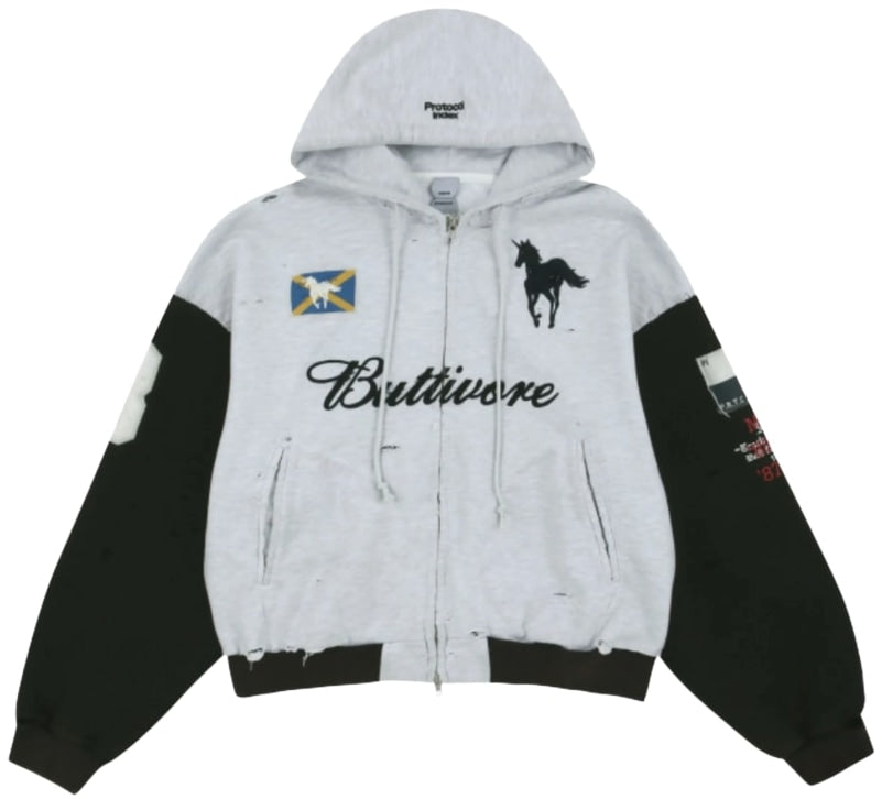 Protocol Index Buttivore Zip Hoodie - White Melange