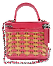 Chanel Wicker Take Away Small Vanity Bag Calfskin Rattan