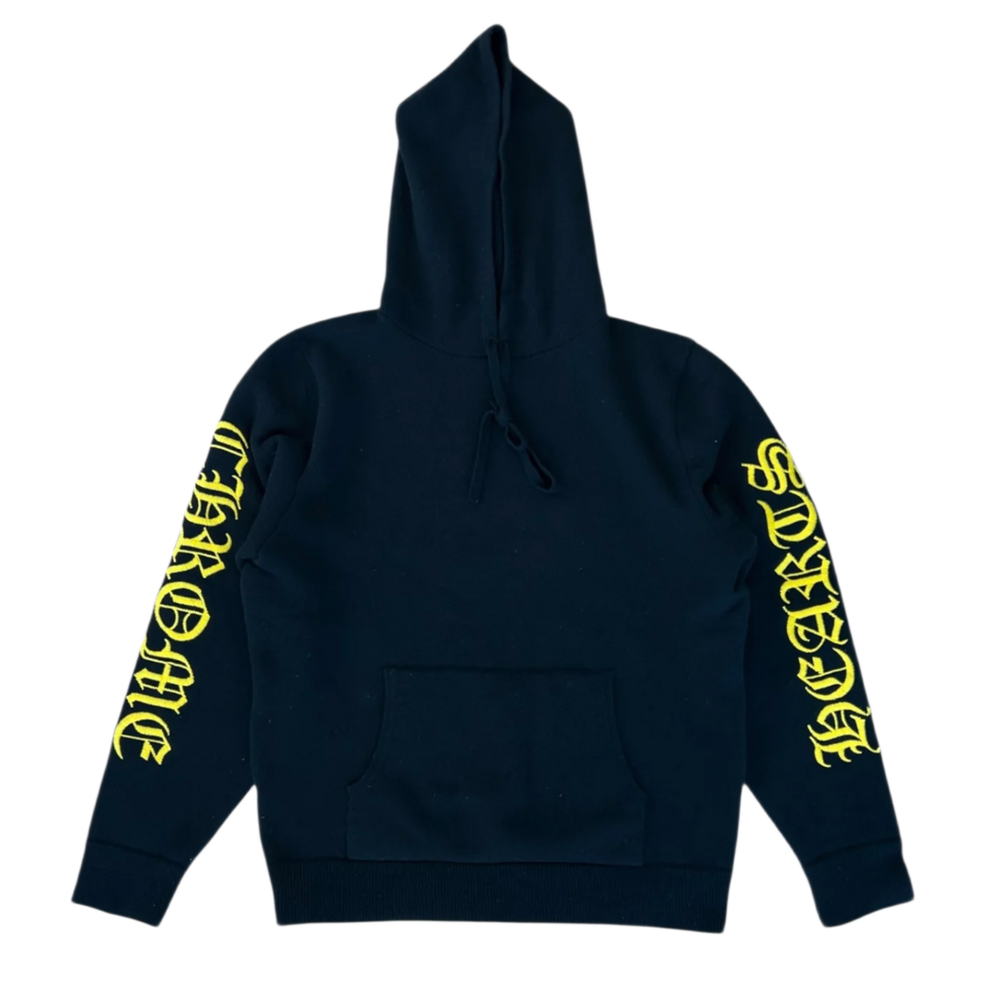 Chrome Hearts 'Yellow Spellout' Black Cashmere Hoodie