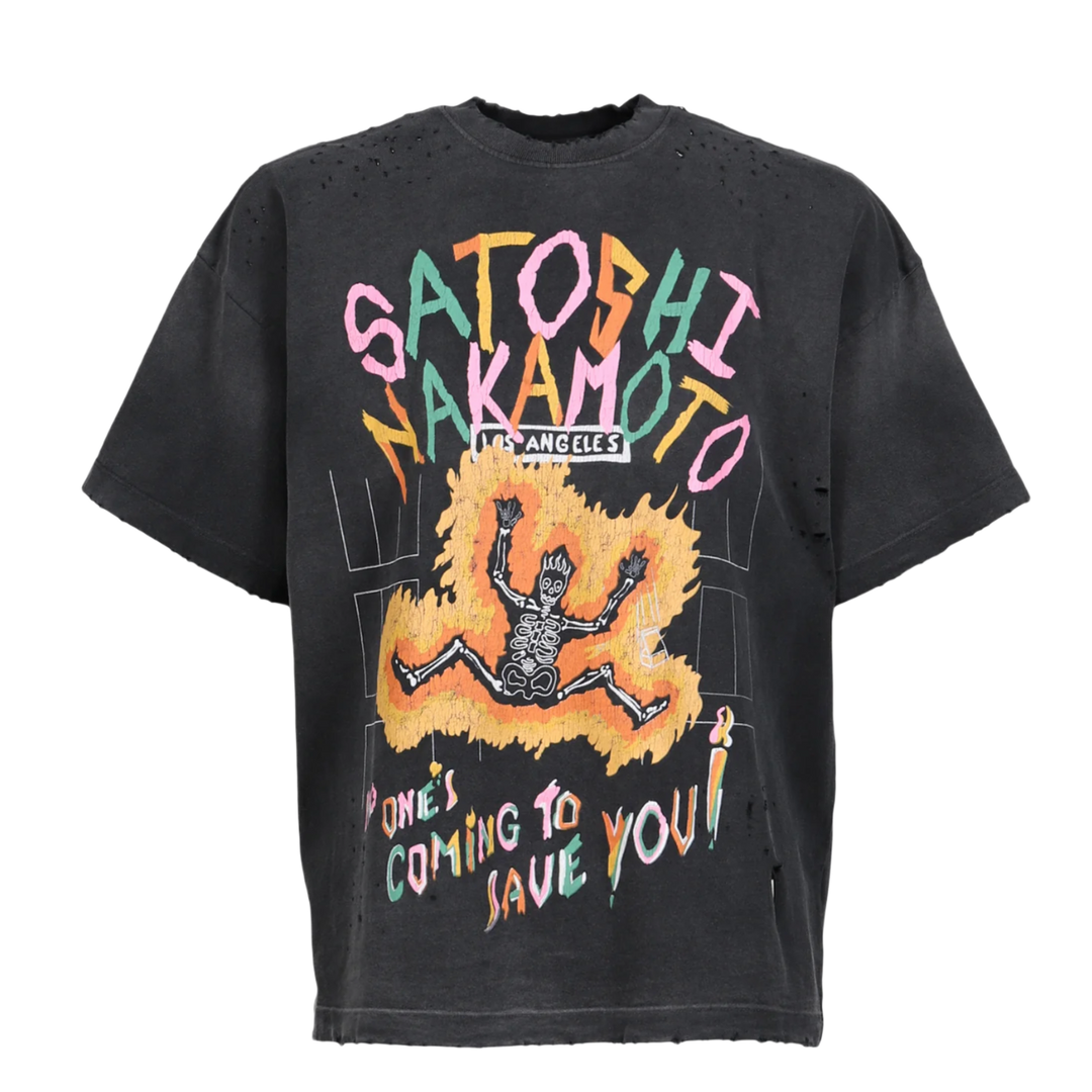 Satoshi Nakamoto 'No Savior' Black Tee